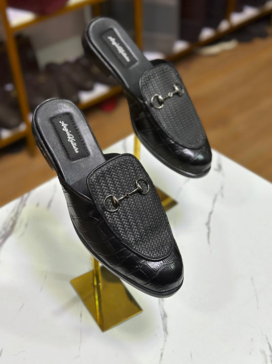 OBI HALF-SHOE MULES (Basket x Crocs) - Black