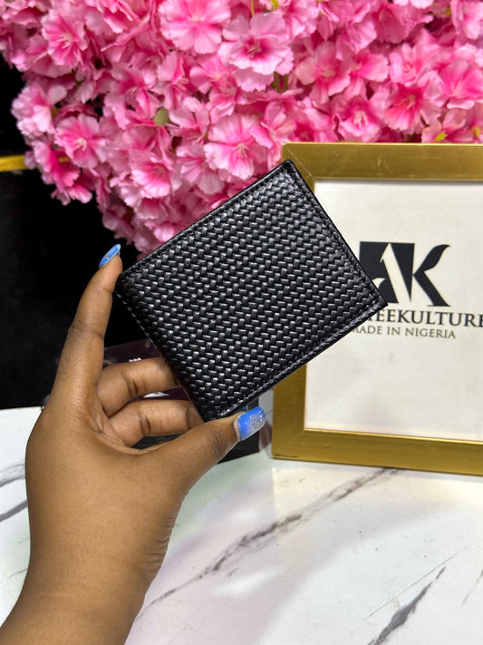 Basket Bifold Flip Wallet - Black