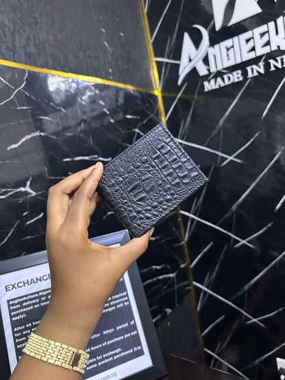 Sharp Crocs Bifold Flip Wallet - Black