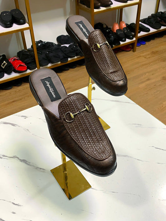 OBI HALF-SHOE MULES (Basket x Crocs) - Brown