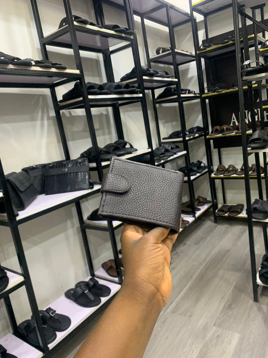 Coffee-Brown Rough clip-wallet