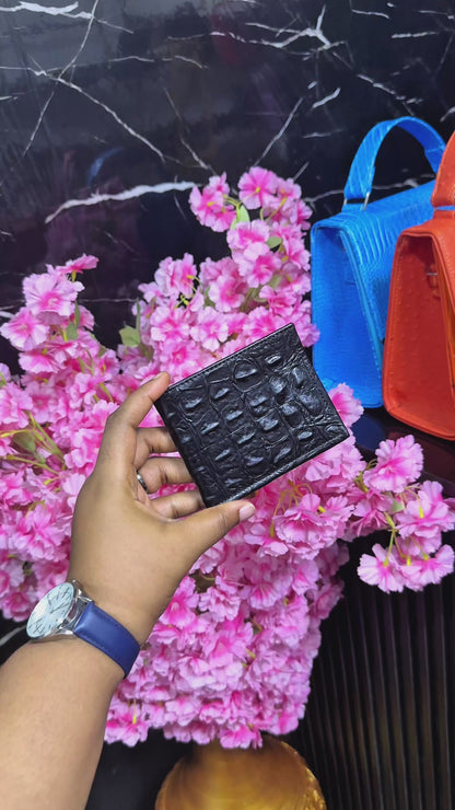 Sharp Crocs Bifold Flip Wallet - Black